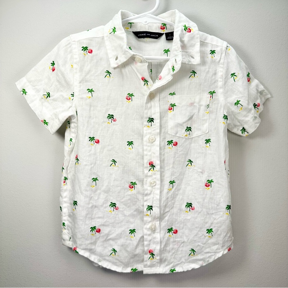 Janie and Jack Palm Tree Linen Shirt - Picture 8 of 12